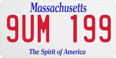 MA license plate 9UM199