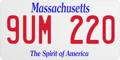 MA license plate 9UM220