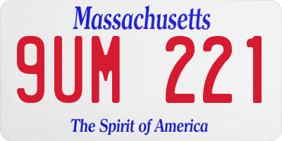 MA license plate 9UM221