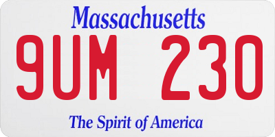 MA license plate 9UM230