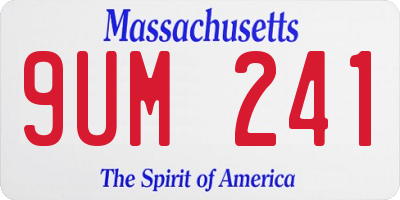MA license plate 9UM241