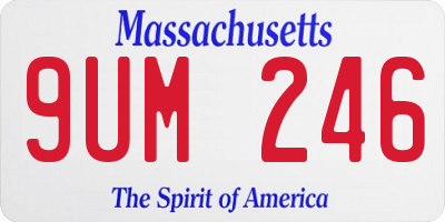 MA license plate 9UM246