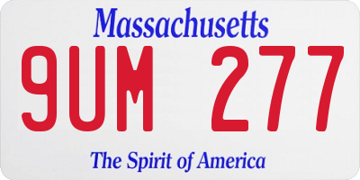 MA license plate 9UM277