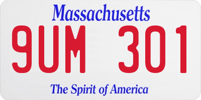 MA license plate 9UM301