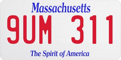 MA license plate 9UM311