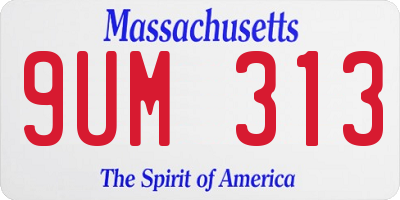 MA license plate 9UM313