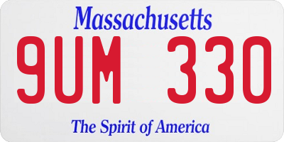 MA license plate 9UM330