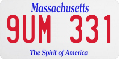 MA license plate 9UM331