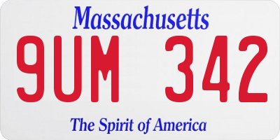 MA license plate 9UM342