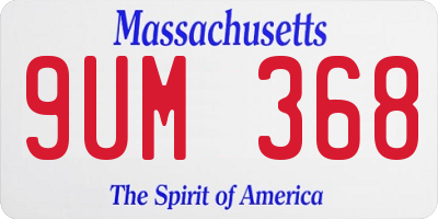MA license plate 9UM368