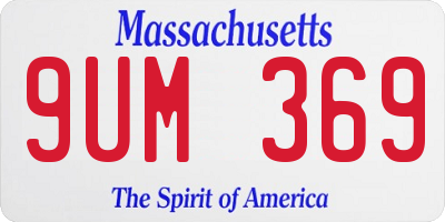 MA license plate 9UM369