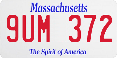 MA license plate 9UM372