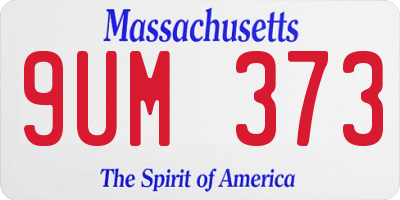 MA license plate 9UM373