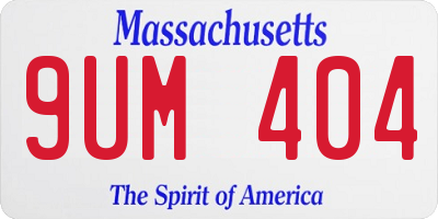 MA license plate 9UM404