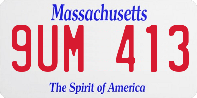 MA license plate 9UM413