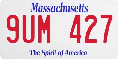 MA license plate 9UM427