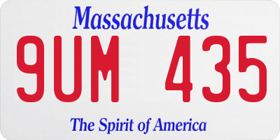 MA license plate 9UM435