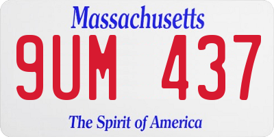 MA license plate 9UM437