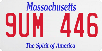 MA license plate 9UM446