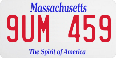 MA license plate 9UM459