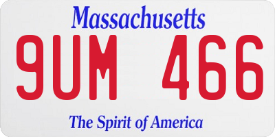 MA license plate 9UM466