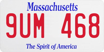 MA license plate 9UM468