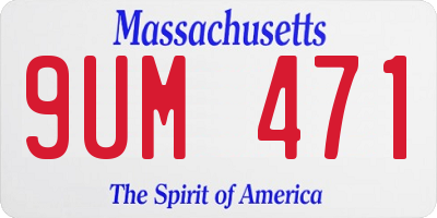 MA license plate 9UM471