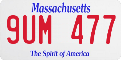 MA license plate 9UM477