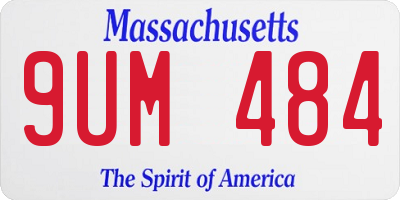 MA license plate 9UM484