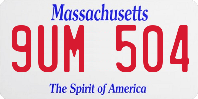 MA license plate 9UM504