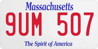 MA license plate 9UM507