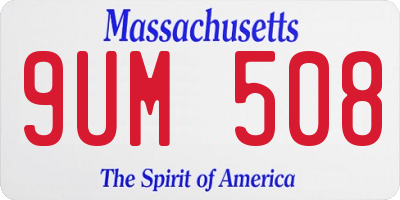 MA license plate 9UM508