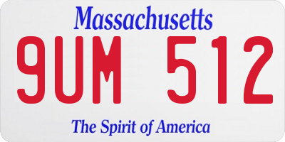 MA license plate 9UM512