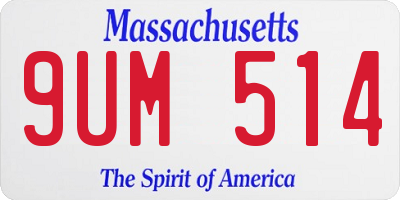 MA license plate 9UM514