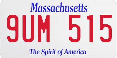 MA license plate 9UM515