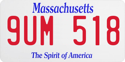 MA license plate 9UM518
