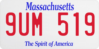 MA license plate 9UM519