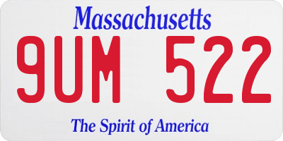 MA license plate 9UM522