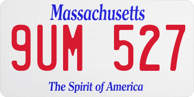 MA license plate 9UM527