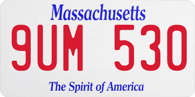 MA license plate 9UM530
