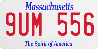 MA license plate 9UM556