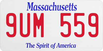 MA license plate 9UM559