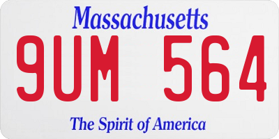 MA license plate 9UM564
