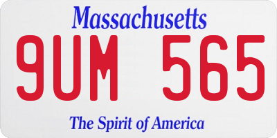 MA license plate 9UM565