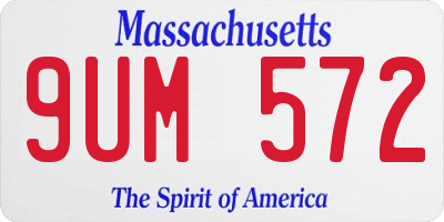 MA license plate 9UM572