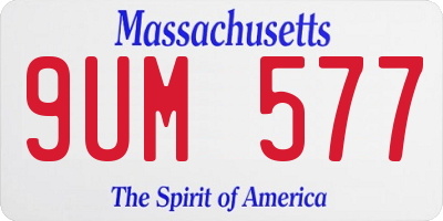 MA license plate 9UM577