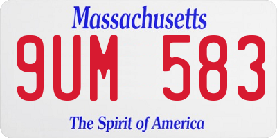 MA license plate 9UM583