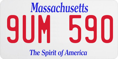 MA license plate 9UM590