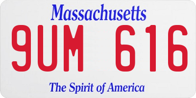 MA license plate 9UM616