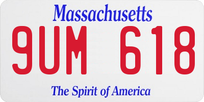 MA license plate 9UM618